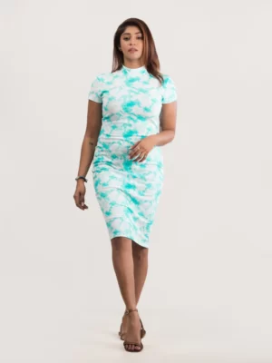 Tie Dye Print RIB Dress